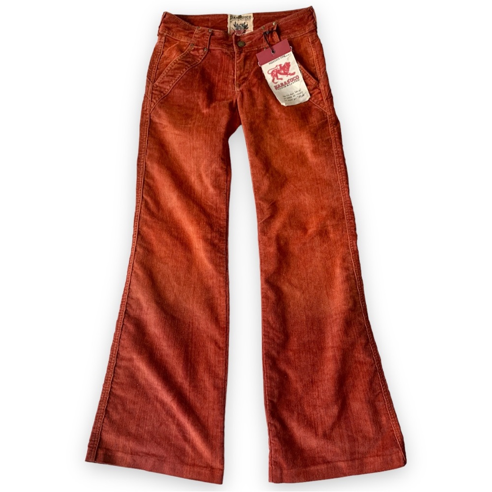 NWT Vintage Parasuco Corduroy Flared Pants Jeans Low Rise Extra Long 23 - Picture 2 of 8